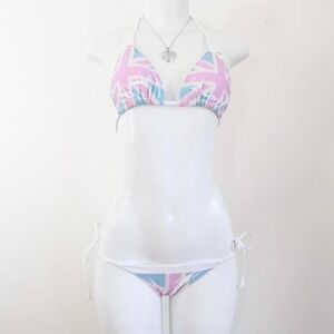 pastel union jack bikini set mcbling y2k swim